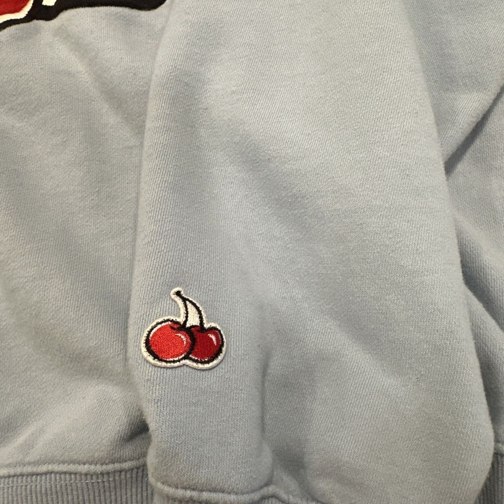 Kirsh Big Cherry Sweatshirt, Lt Blue, Women's Size 1 - Picture 8 of 9